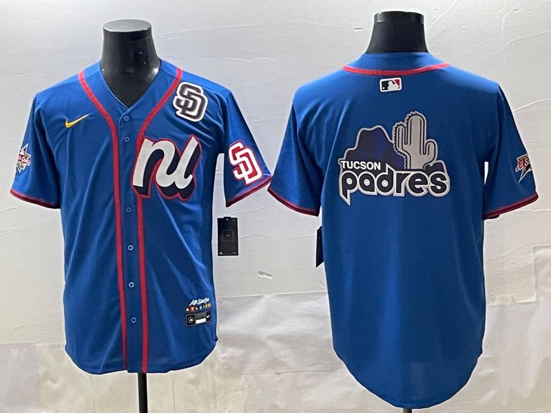 Men 2025 San Diego Padres Blank Blue All star Blank Blue Nike MLB Jersey style 4->san diego padres->MLB Jersey